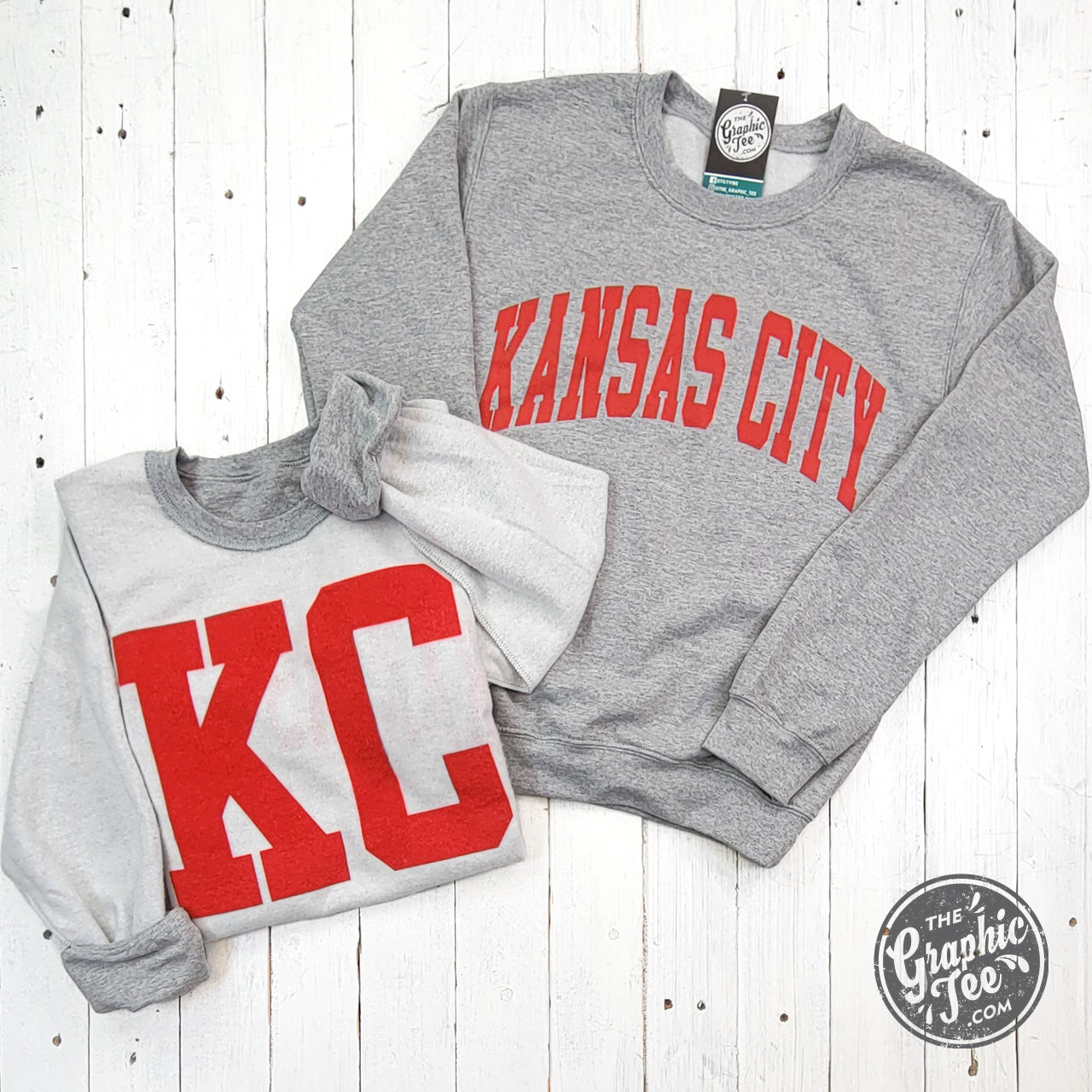 Kansas City Reversible Sport Grey Crewneck Sweatshirt