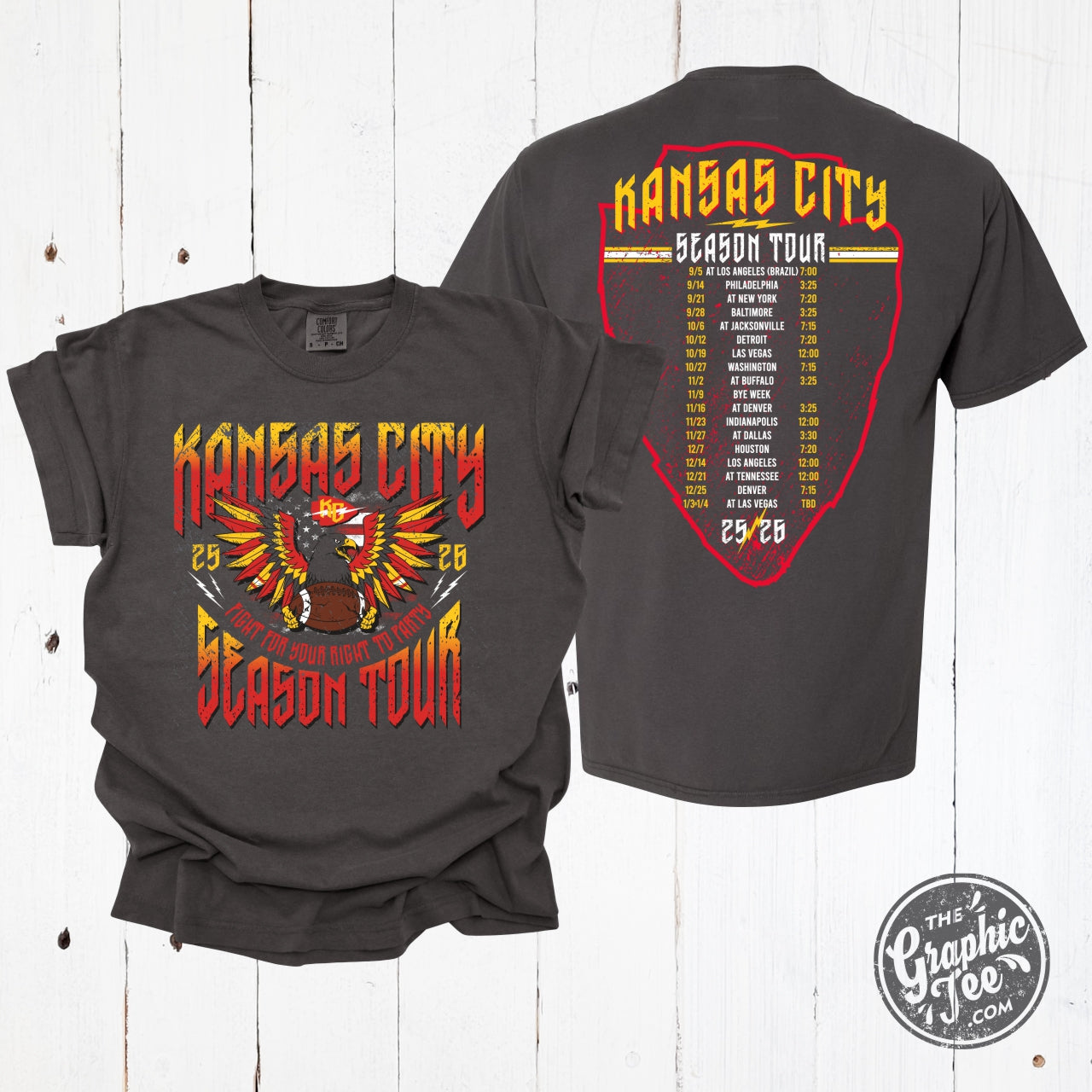 Kansas City Season Tour Concert Comfort Wash Unisex Short Sleeve Tee