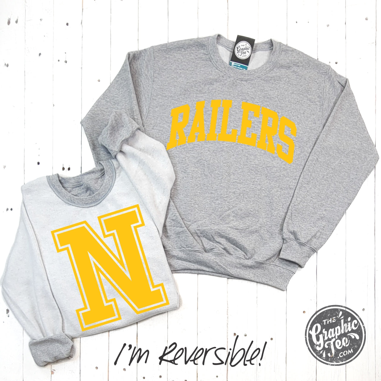 Newton Railers Reversible Sport Grey Crewneck Sweatshirt