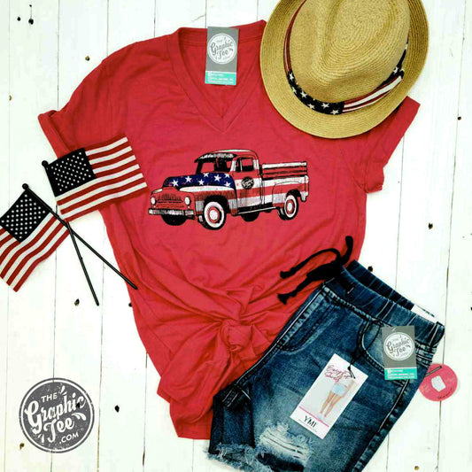 USA Truck - V-Neck Tee