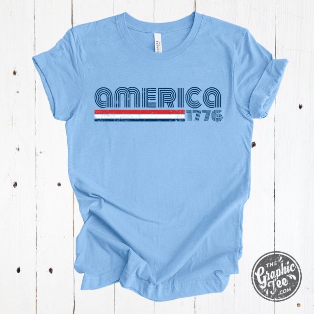 America 1776 Retro Inspired Short Sleeve Tee - The Graphic Tee