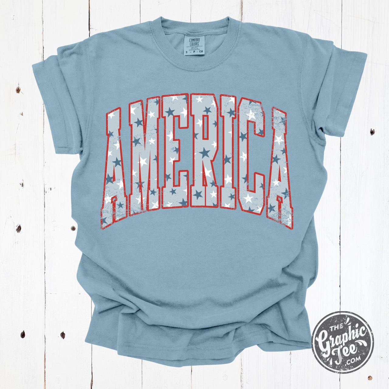 America Star Spangled Pigment Dyed Short Sleeve Tee - The Graphic Tee