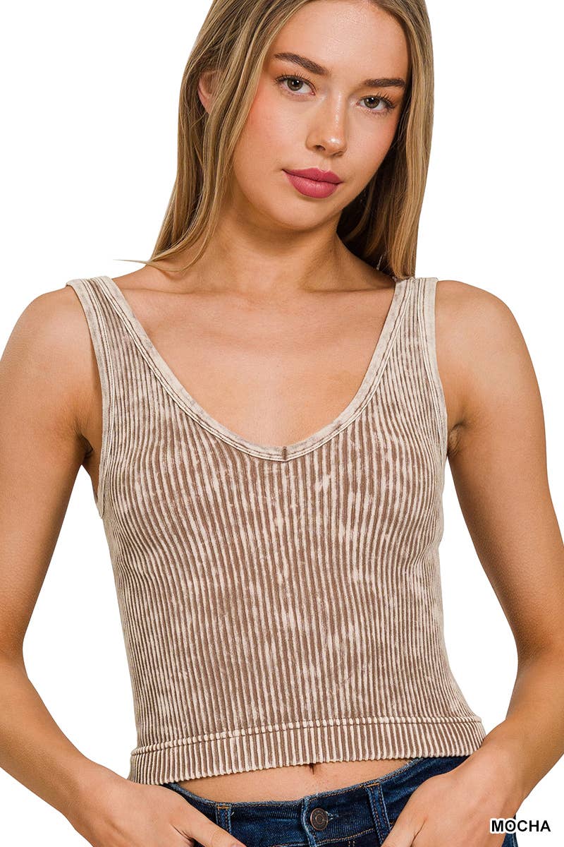 Aubrey Premium Washed Seamless 2 - way Tank - The Graphic Tee