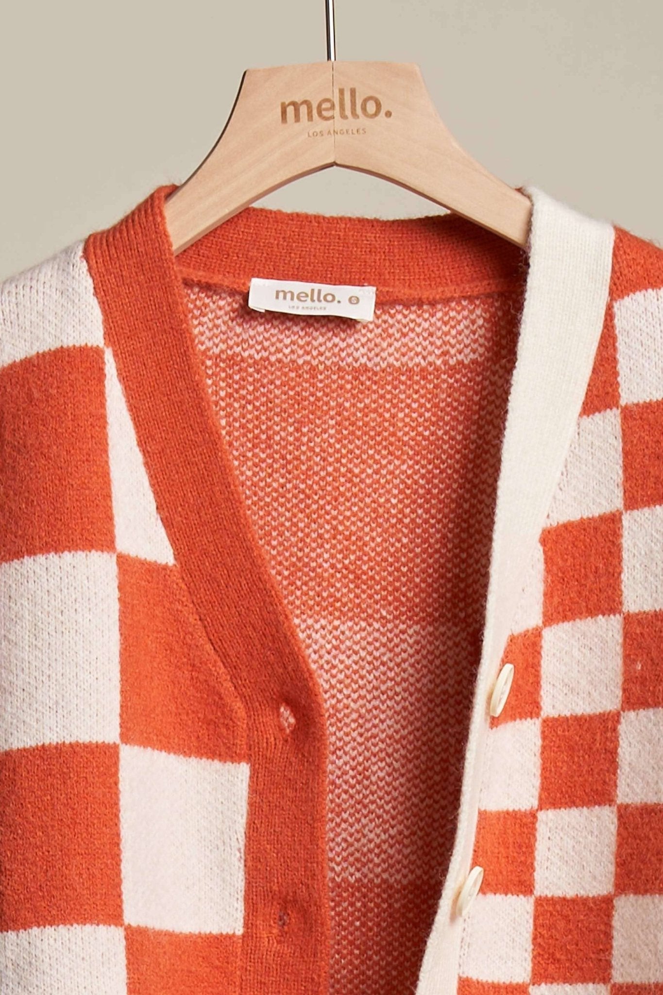 Checker Plaid Cardigan With Frayed Denim Sleeve - The Graphic Tee