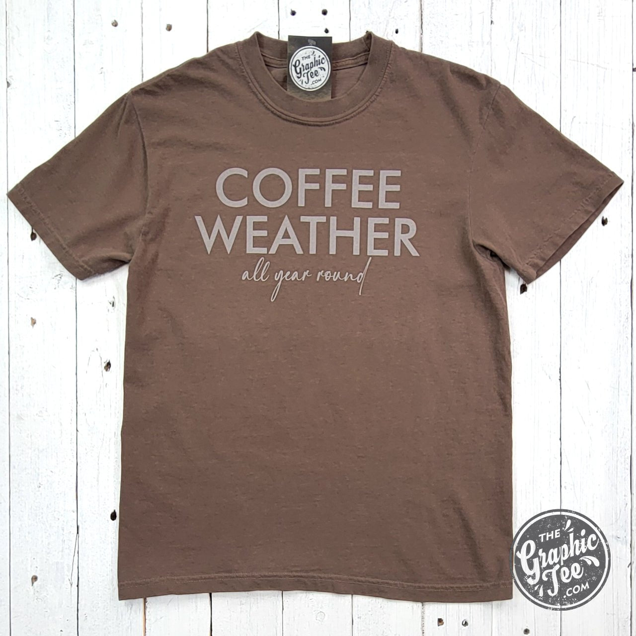 Coffee Weather All Year Round Pigment Dyed Tee - The Graphic Tee