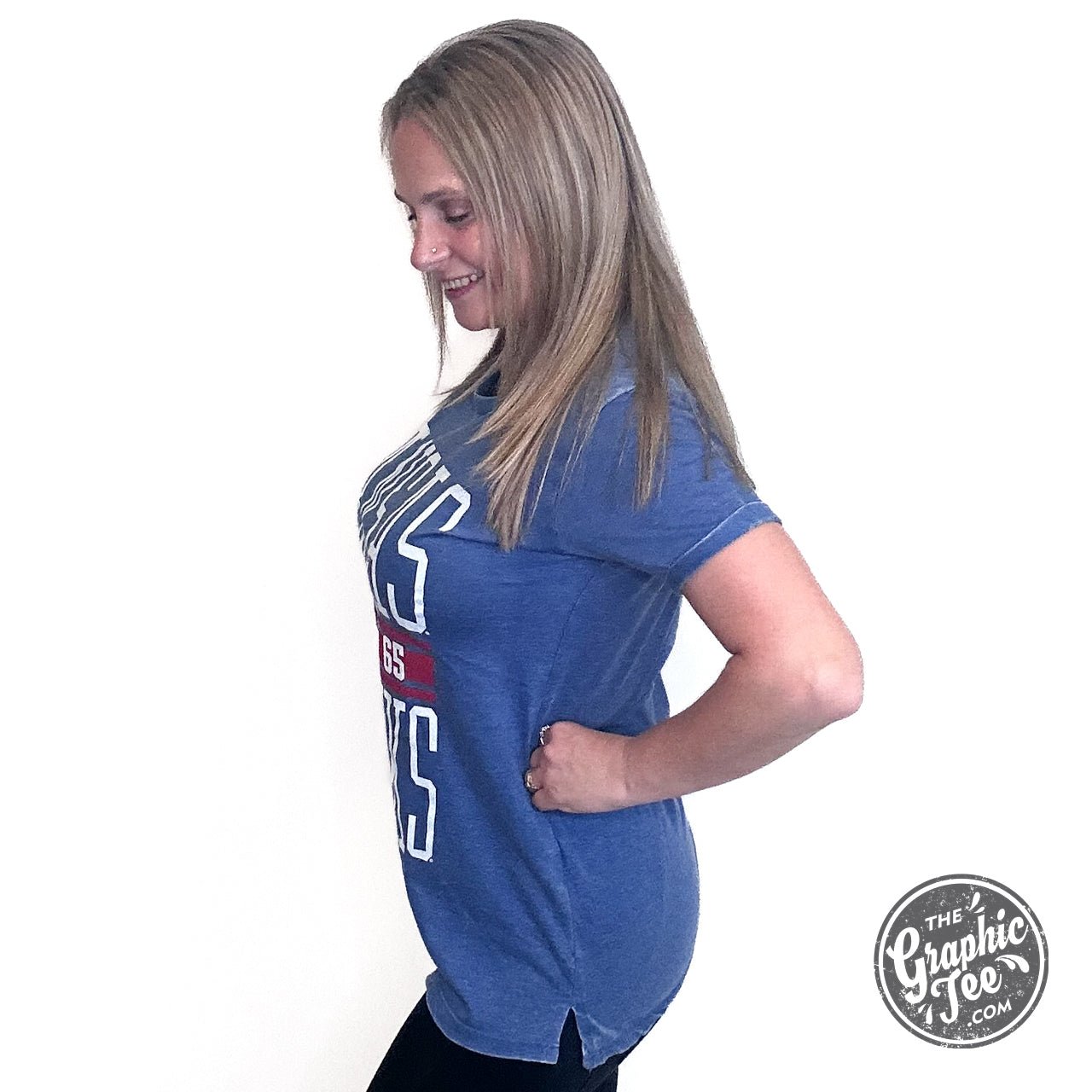 Erin Kansas University Short Sleeve Crew Neck Vintage Boyfriend Top - The Graphic Tee