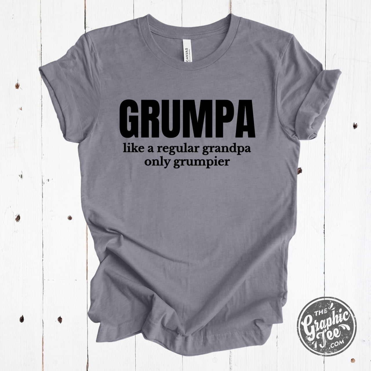 Grumpa, Like a Regular Grandpa Only Grumpier - Heather Storm Tee - The Graphic Tee