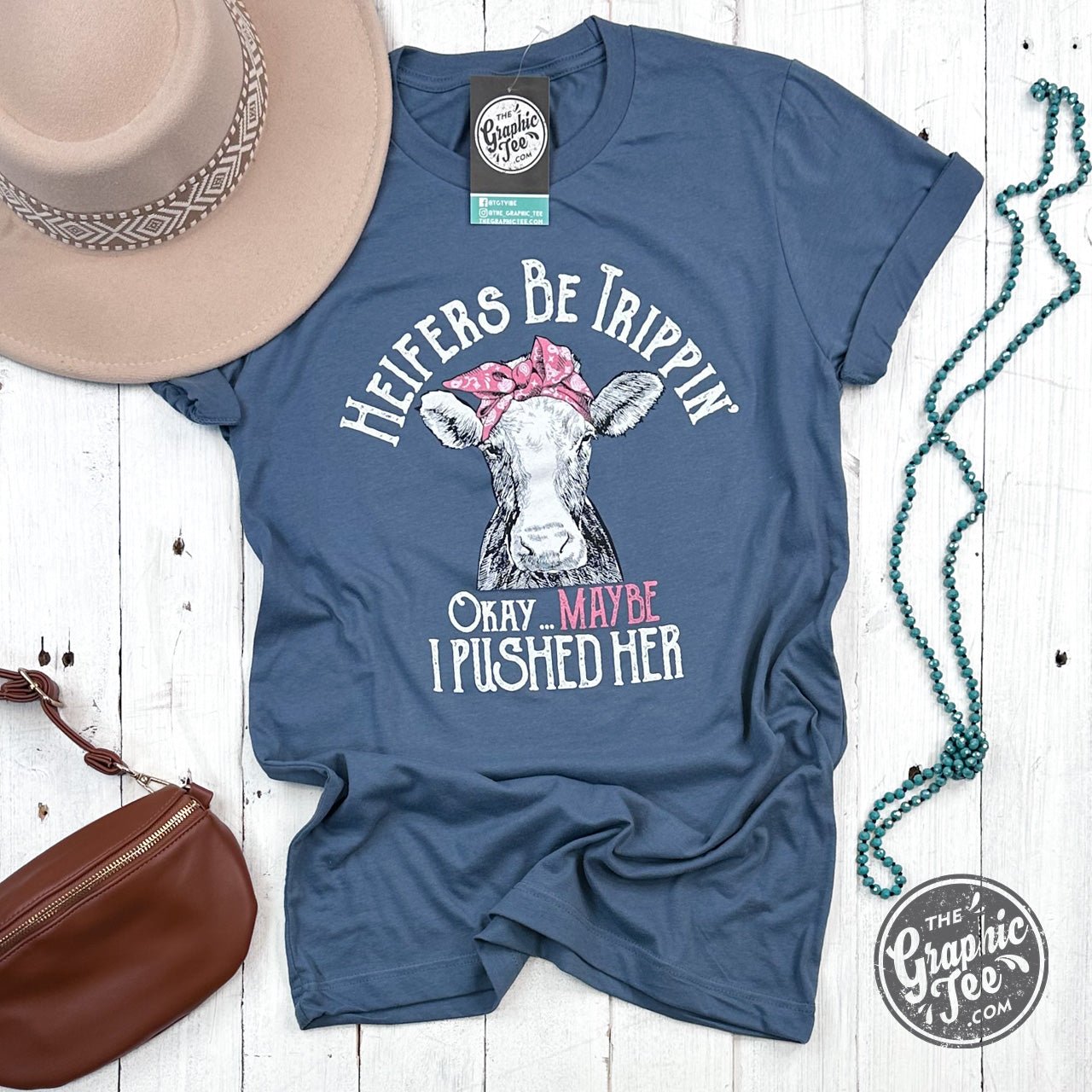 Heifers Be Trippin' Slate Short Sleeve Tee - The Graphic Tee