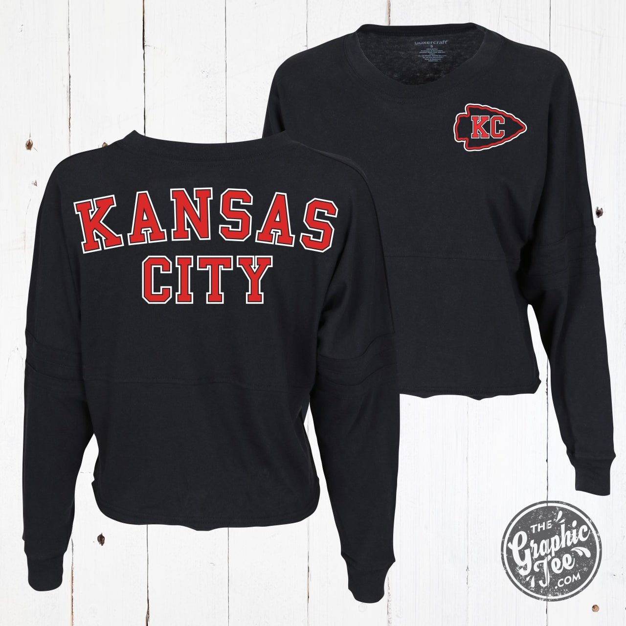 Kansas City Black Ladies Cropped Jersey - The Graphic Tee