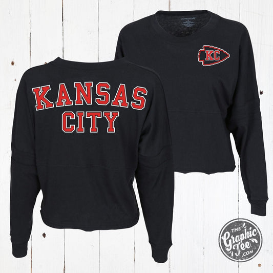 Kansas City Black Ladies Cropped Jersey - The Graphic Tee