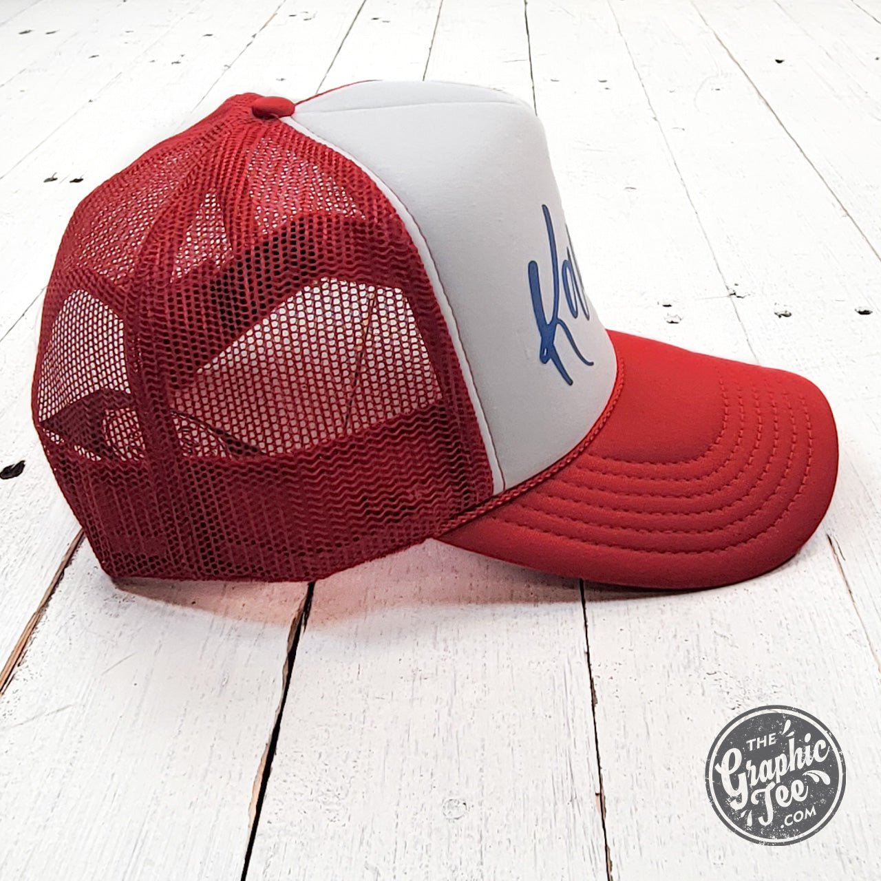 Kansas Red and White Foam Trucker Cap - The Graphic Tee