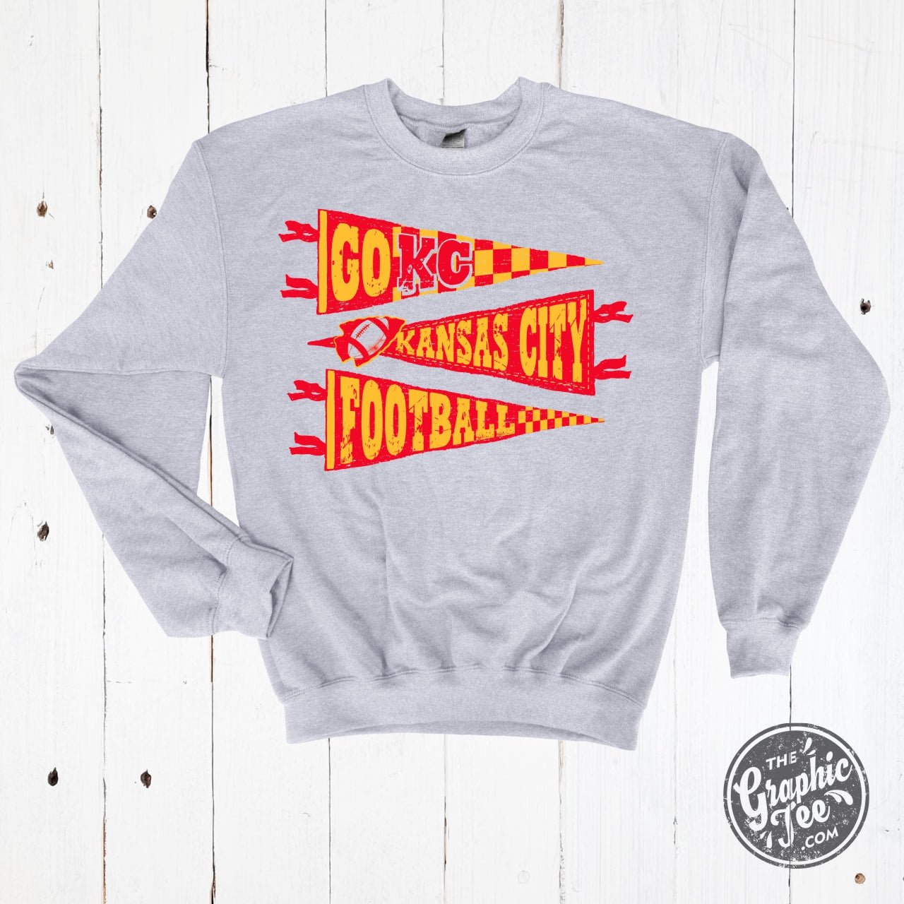 KC Pennants Adult Ash Crewneck Sweatshirt - The Graphic Tee