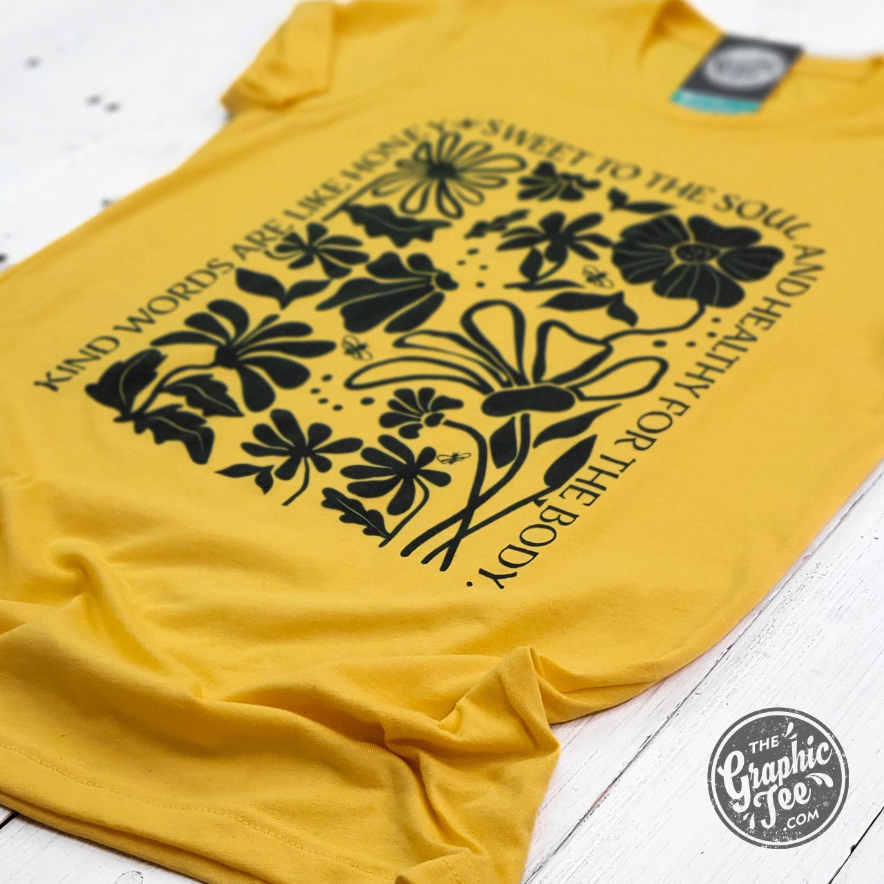 Kind Words Heather Golden Yellow Short Sleeve Tee - The Graphic Tee