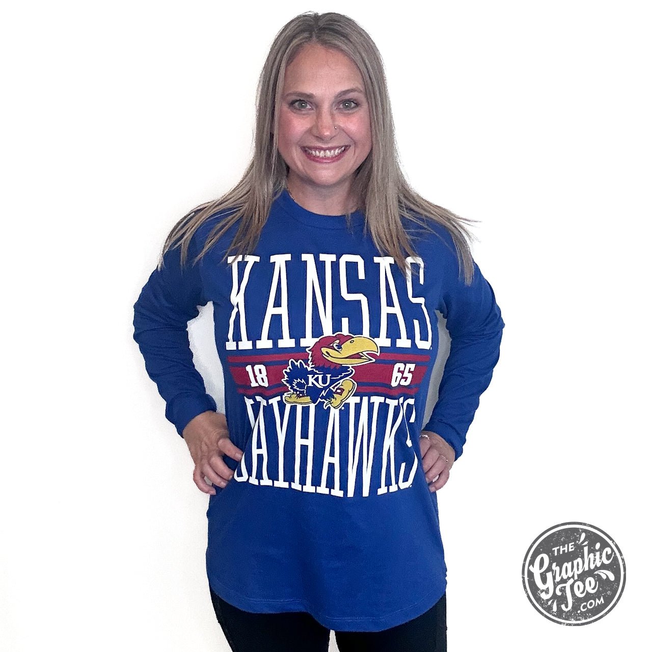 Lynn Kansas University Long Sleeve Crew Neck Rounded Bottom Jersey Top Licensed Apparel - The Graphic Tee