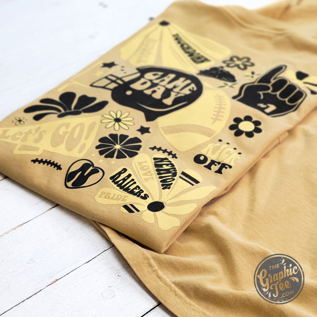 Newton Groovy Mustard Comfort Colors Long Sleeve Tee - The Graphic Tee