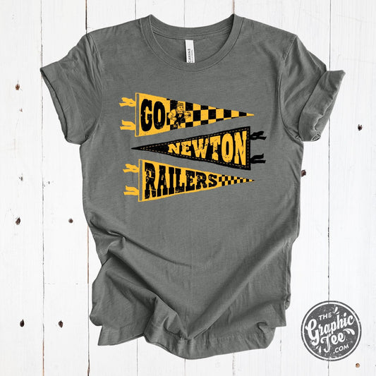 Newton Railers Pennants YOUTH Deep Heather Short Sleeve Crewneck Tee - The Graphic Tee