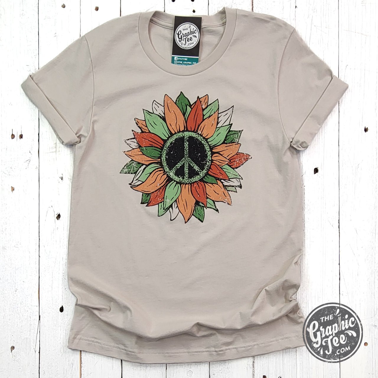 Peace Sunflower Short Sleeve Tee - The Graphic Tee