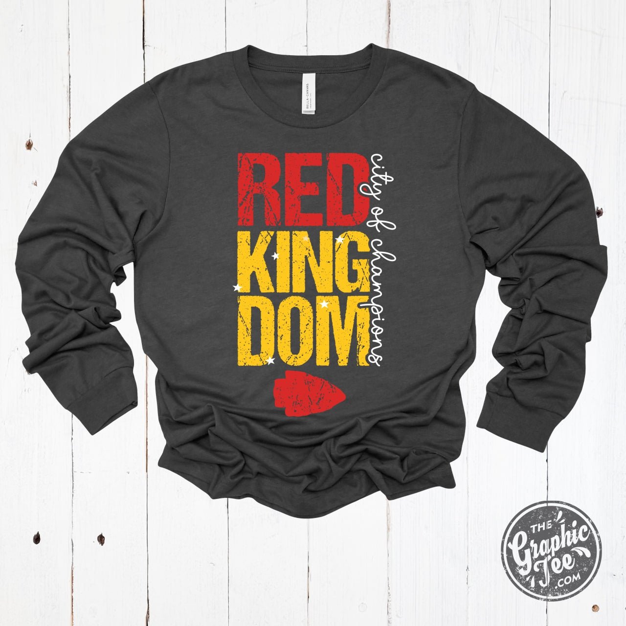 RED Kingdom - City of Champions Dark Grey Heather Long Sleeve Tee - The Graphic Tee
