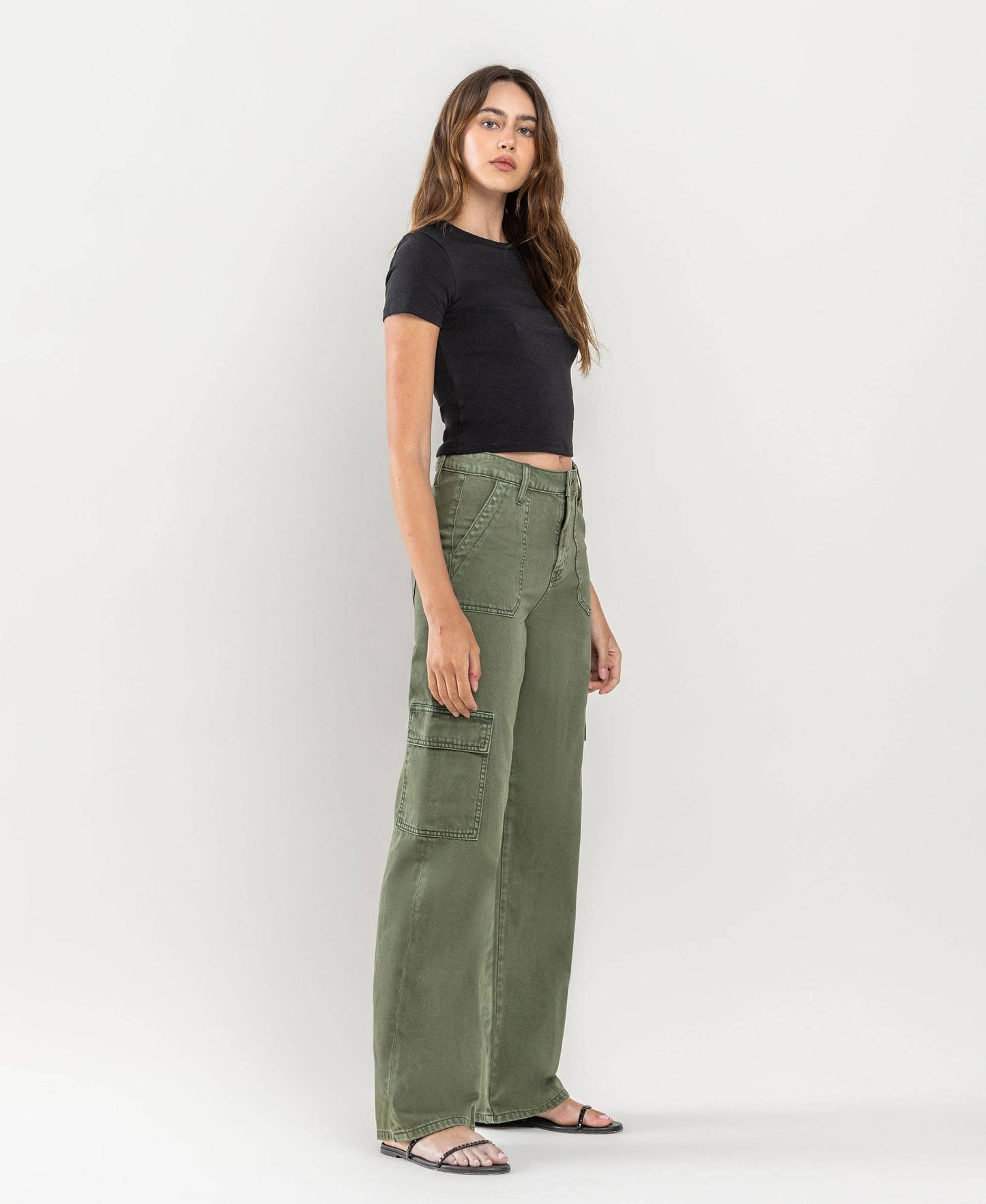Serena High Rise Utility Cargo Wide Jeans - The Graphic Tee