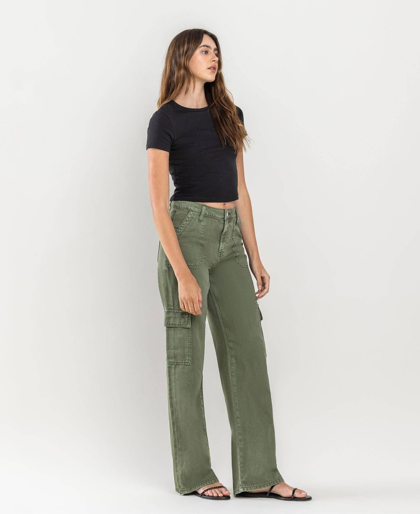 Serena High Rise Utility Cargo Wide Jeans - The Graphic Tee