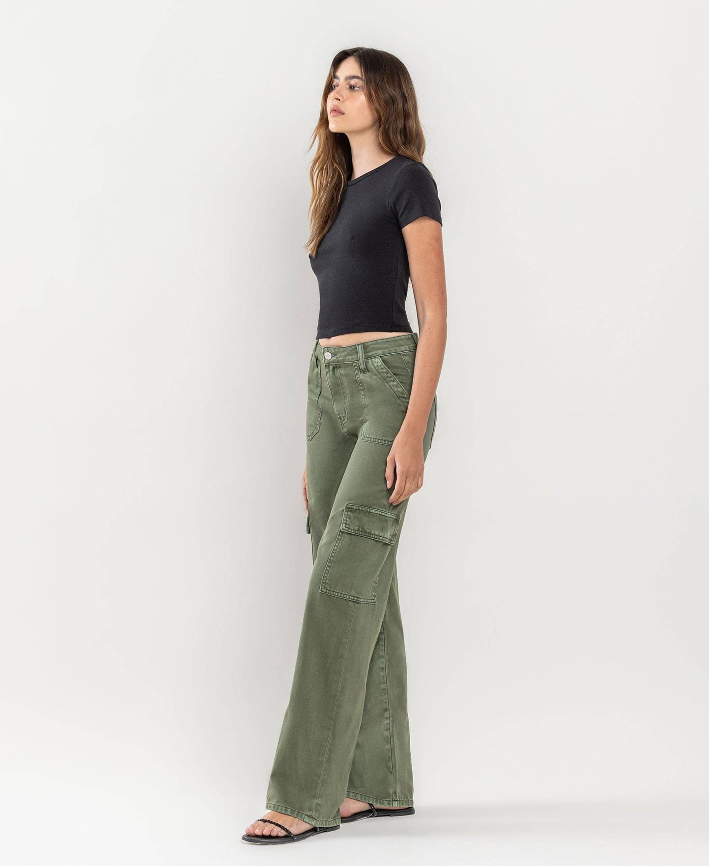 Serena High Rise Utility Cargo Wide Jeans - The Graphic Tee