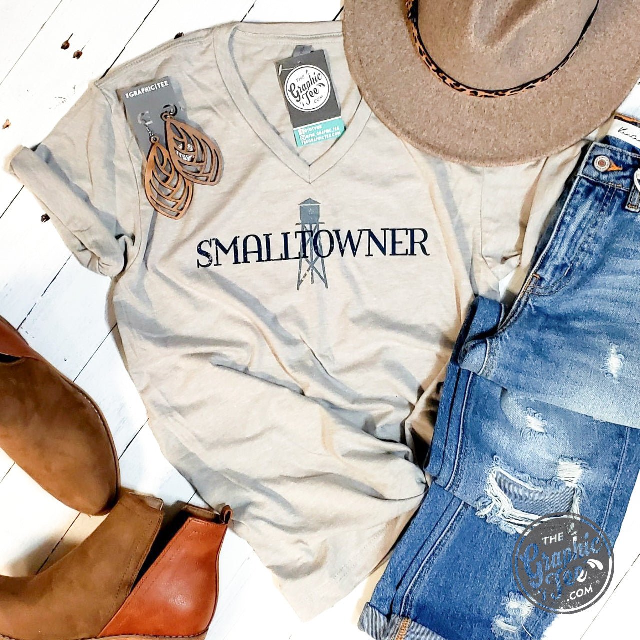 Smalltowner - Unisex V - Neck Tee - The Graphic Tee