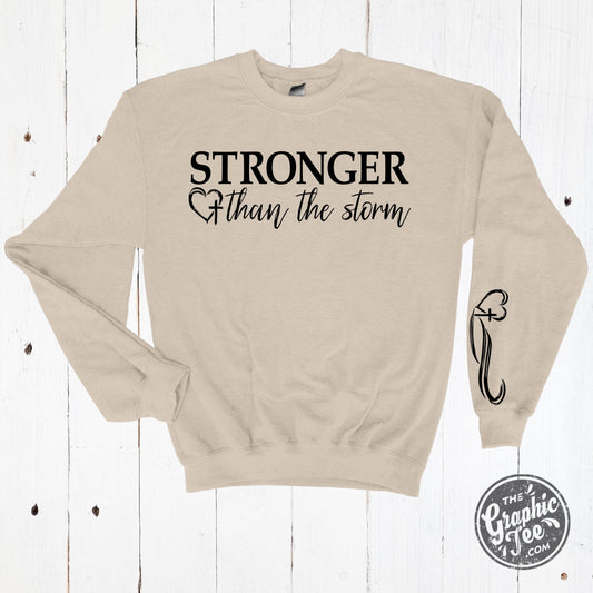 Stronger than the Storm Crewneck Sweatshirt - The Graphic Tee