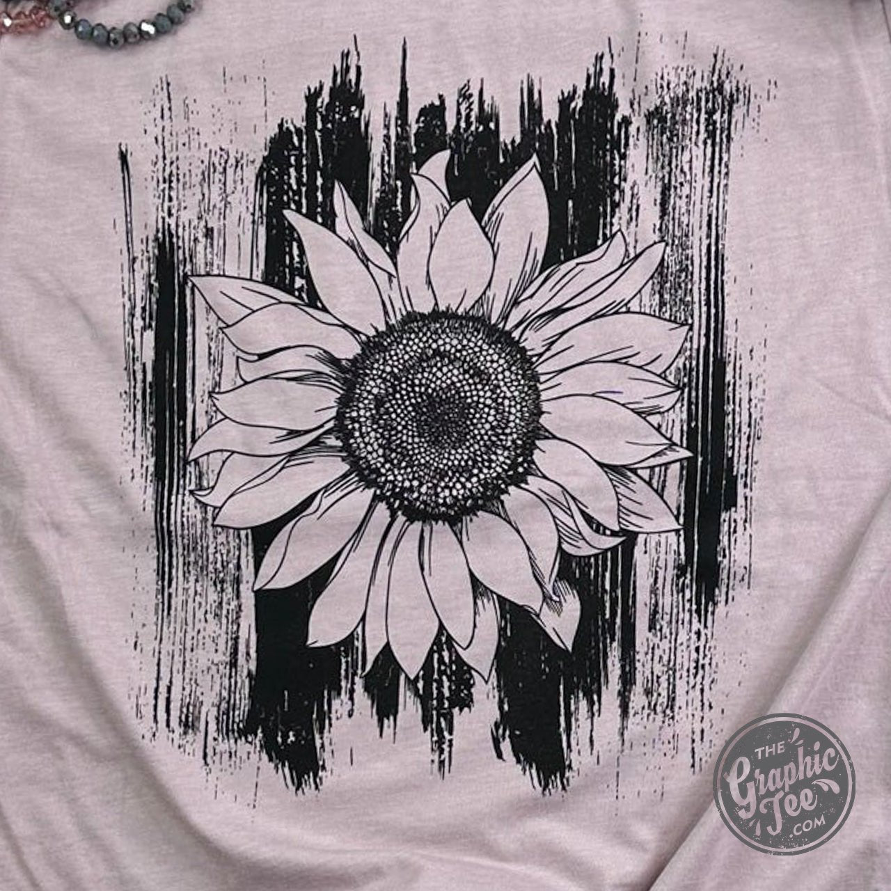 Sunflower with Brush Strokes Crewneck Tee - The Graphic Tee