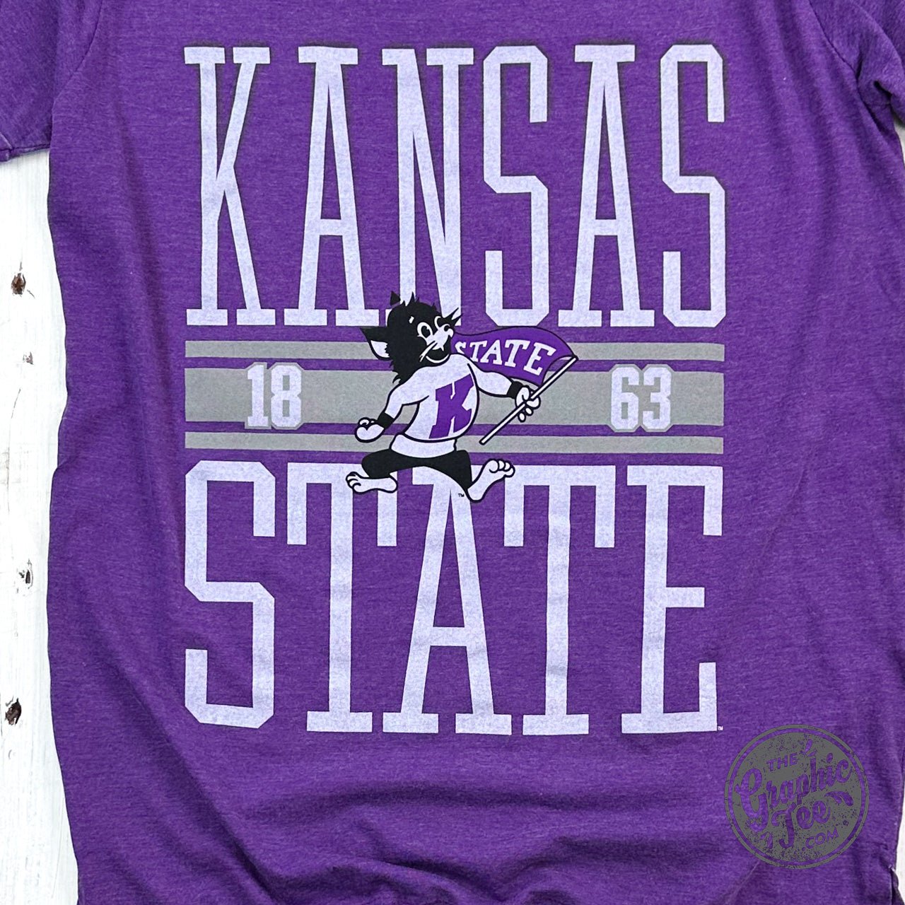Willa Kansas State Short Sleeve Crew Neck Vintage Boyfriend Top - The Graphic Tee