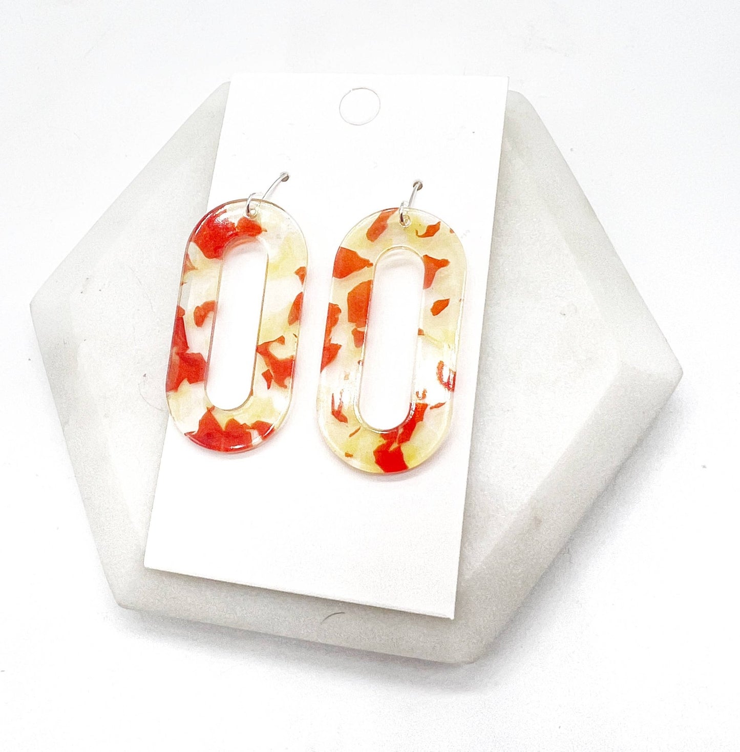 Yellow Red Kansas City Acrylic Loop Earrings - The Graphic Tee