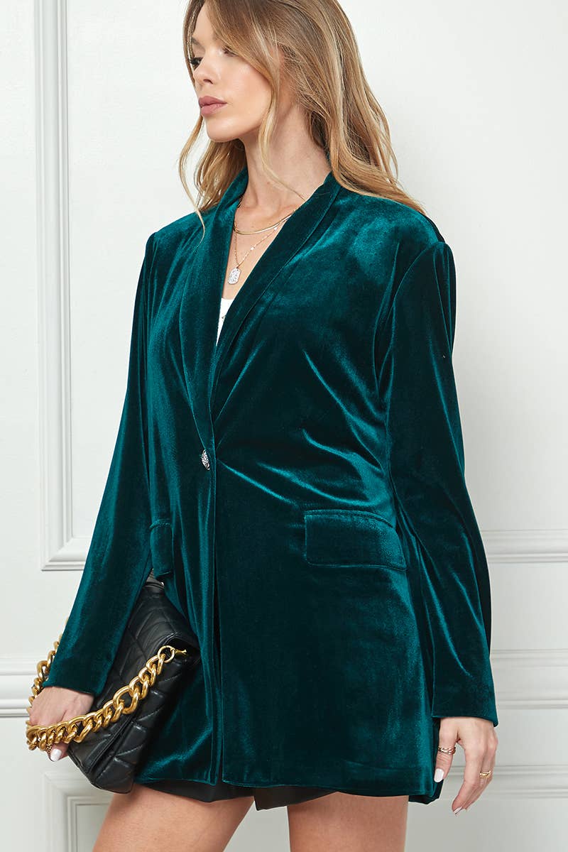 Your New Favorite Pocketed Velvet Blazer - The Graphic Tee