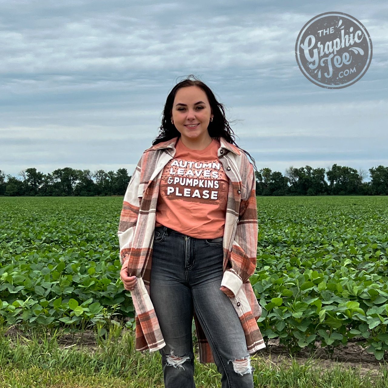 Autumn Leaves & Pumpkins Please Short Sleeve Tee - The Graphic Tee