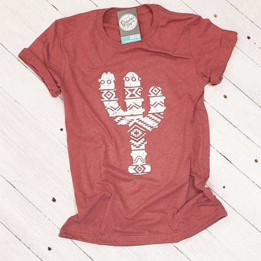 Aztec Cactus - Unisex Sueded Tee - The Graphic Tee