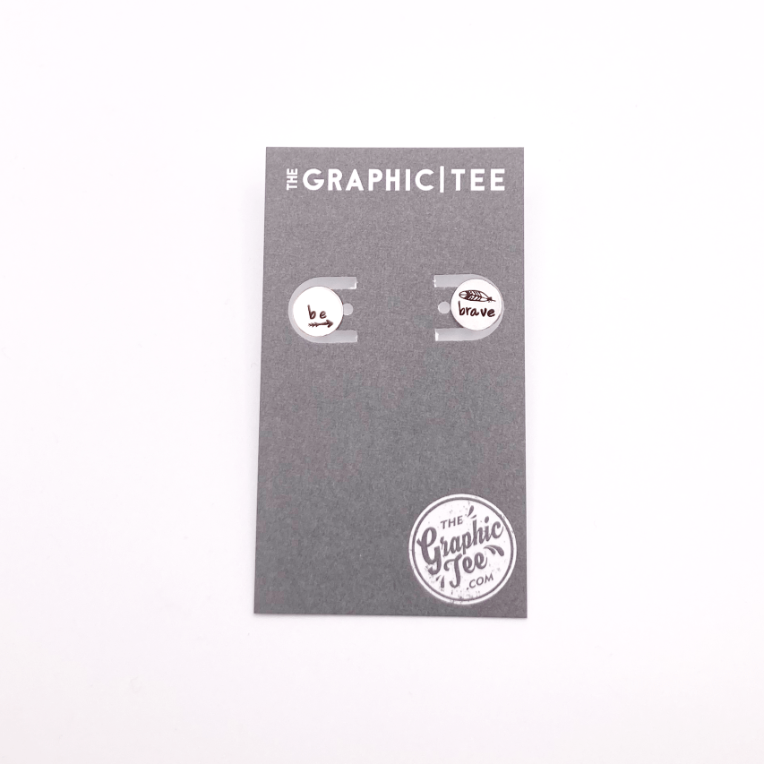 Be Brave Sterling Silver 9.5mm Studs - The Graphic Tee