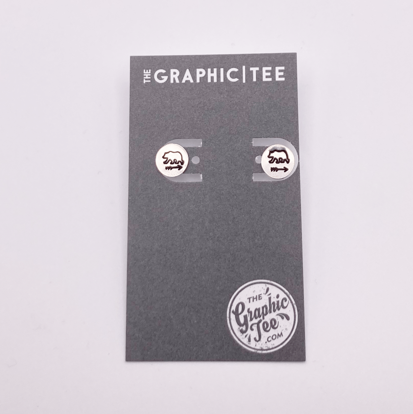 Bear Sterling Silver 9.5mm Sterling Silver Studs - The Graphic Tee