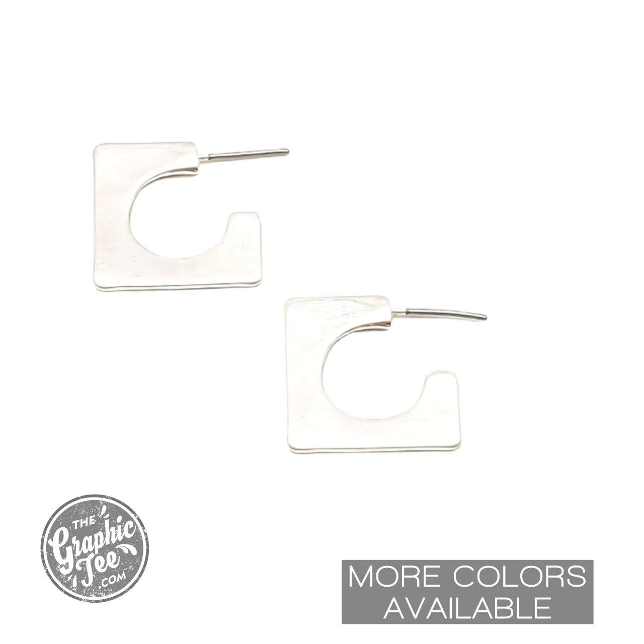 Bobbi Satin Finished Square Hoops - The Graphic Tee