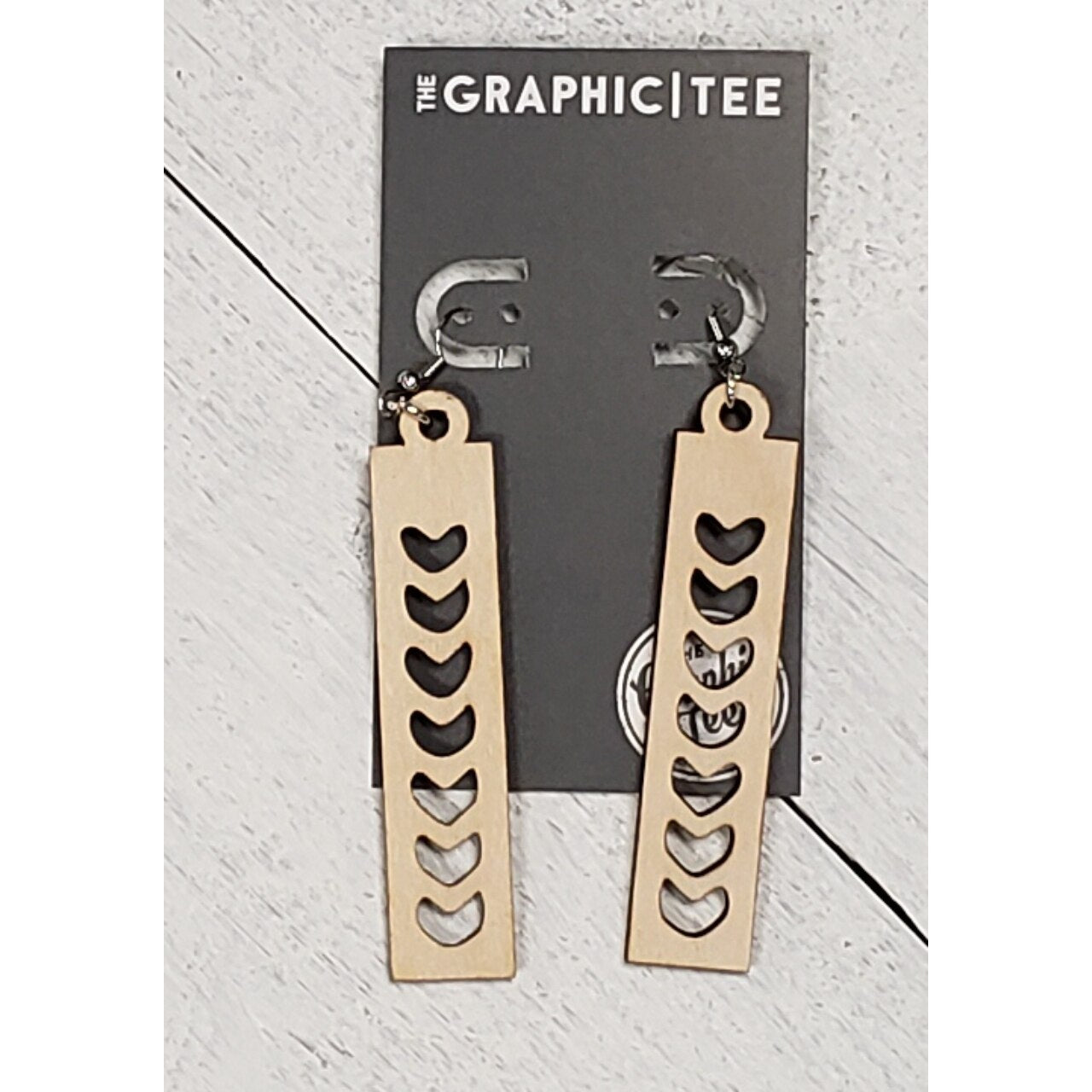 Boho Natural Wood Chevron Bar Earrings - The Graphic Tee