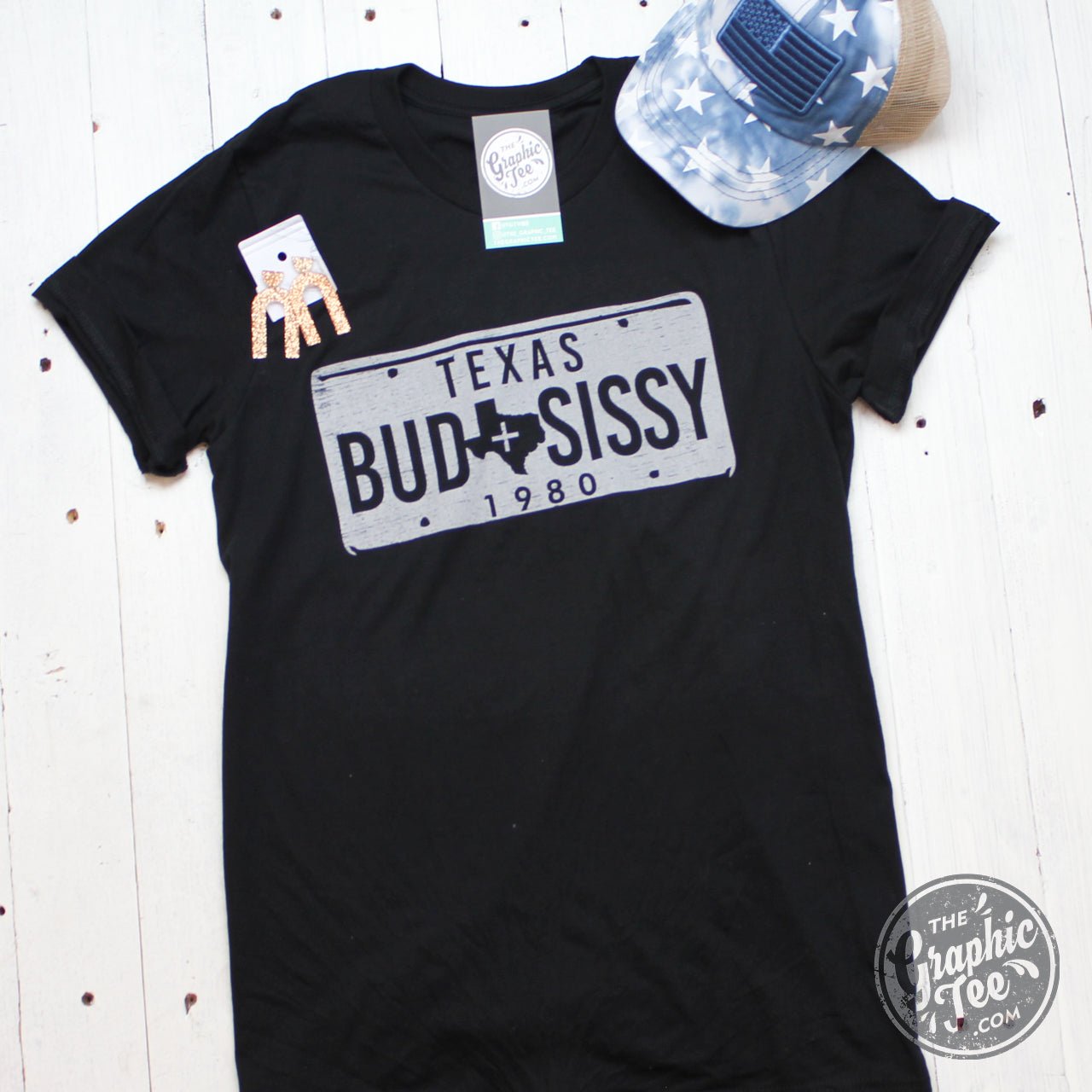 Bud & Sissy - Black Short Sleeve Tee - The Graphic Tee