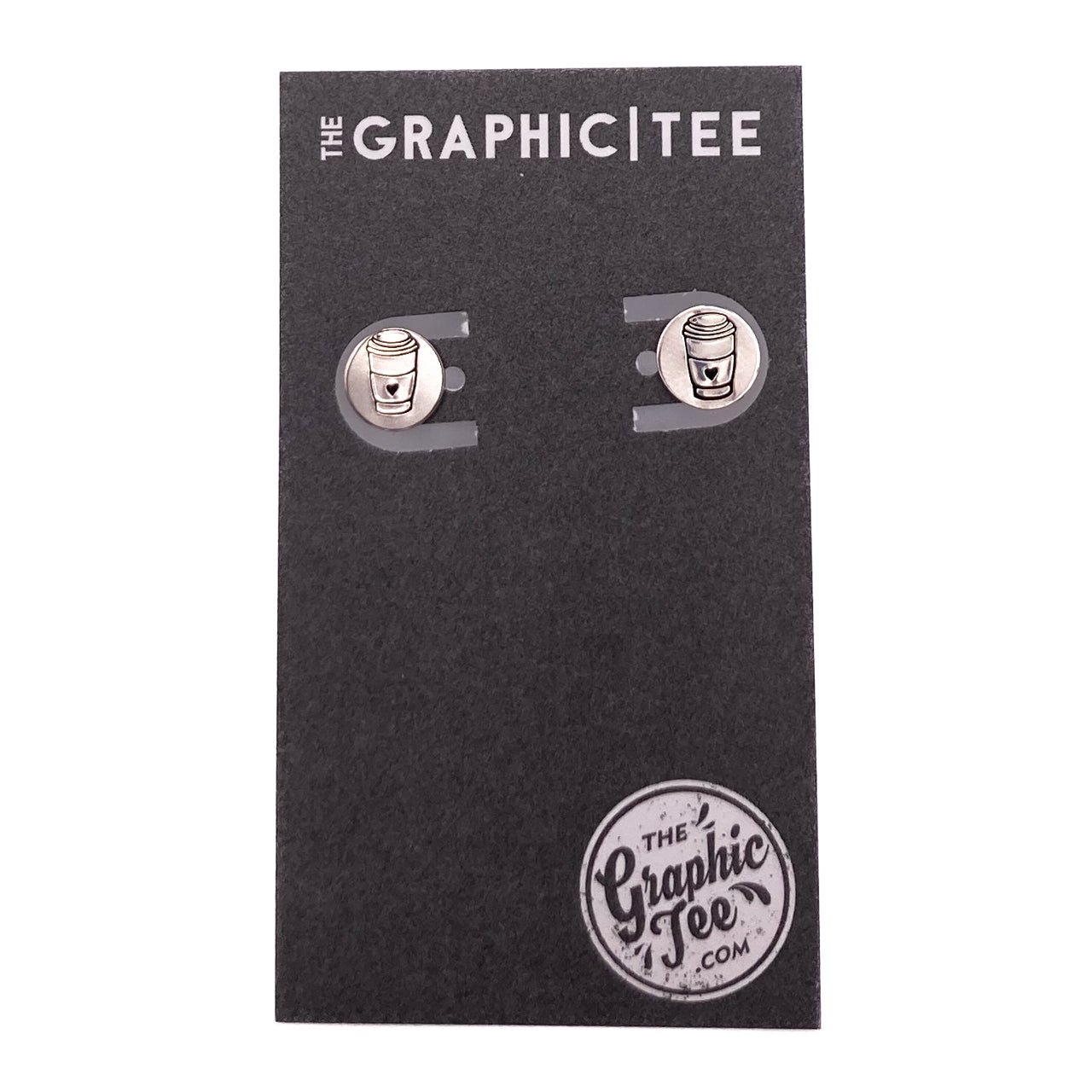 But, Coffee First Sterling Silver 9.5mm Studs - The Graphic Tee