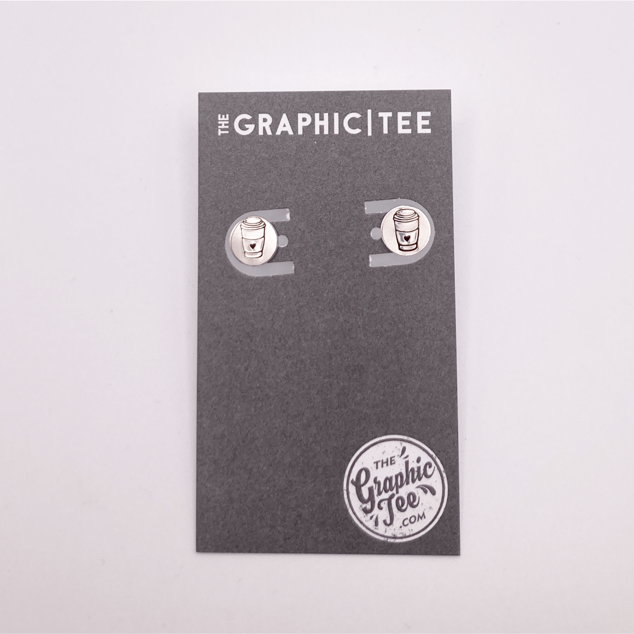But, Coffee First Sterling Silver 9.5mm Studs - The Graphic Tee