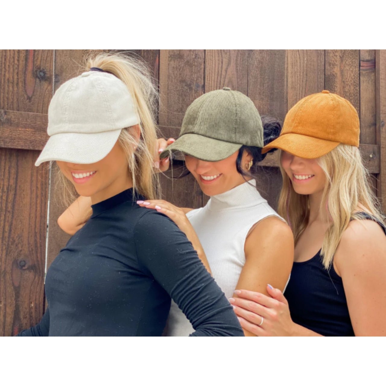 CC Beanie Corduroy Criss Cross Pony Tail Ball Cap - The Graphic Tee