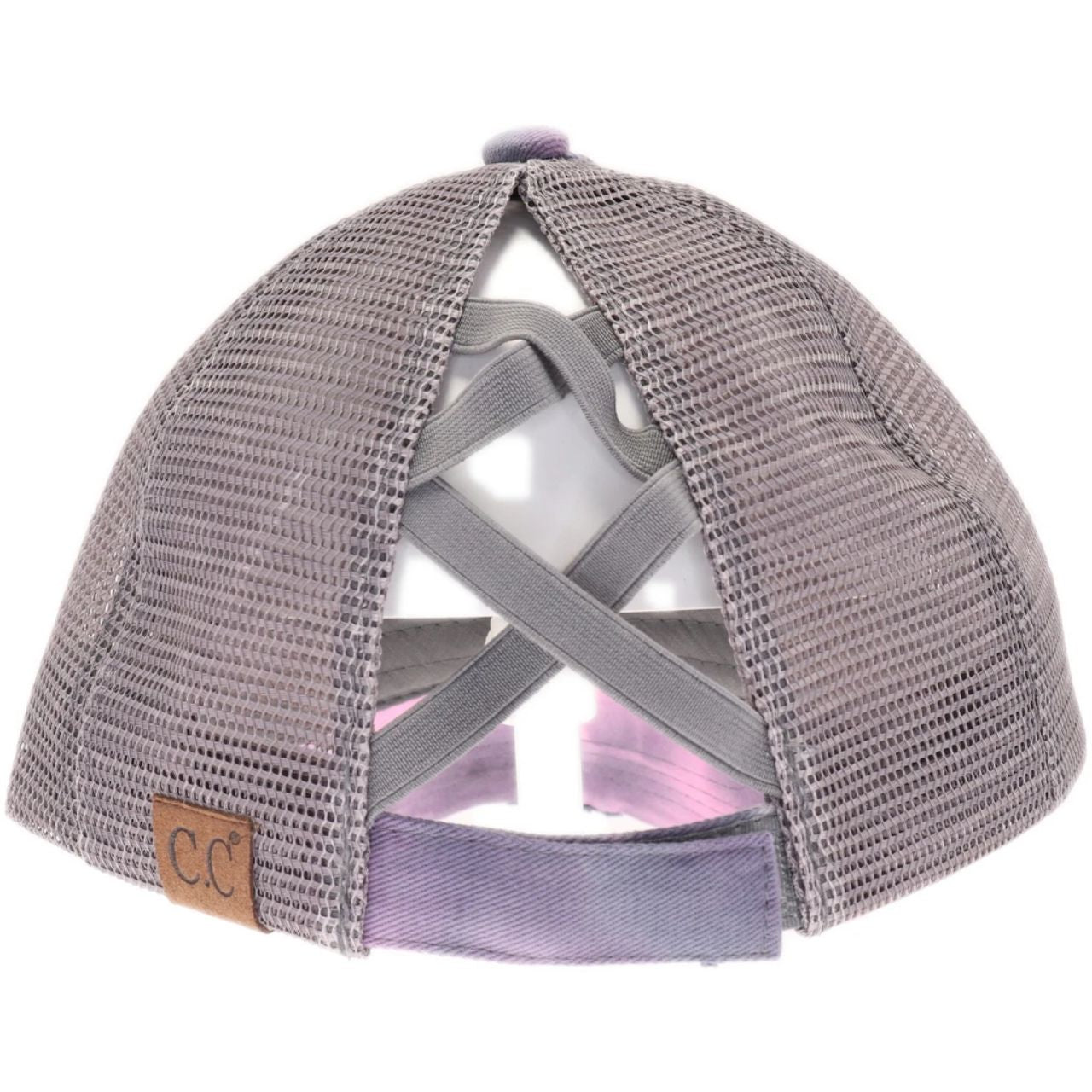 CC Tie Dye Criss Cross Mesh High Ponytail Ball Cap - The Graphic Tee