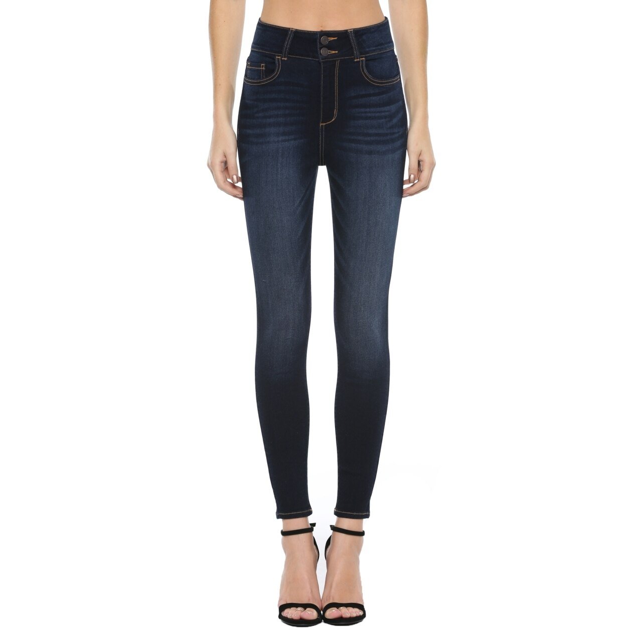 Cello High Rise 2 Button Waistband Skinny Jean - The Graphic Tee