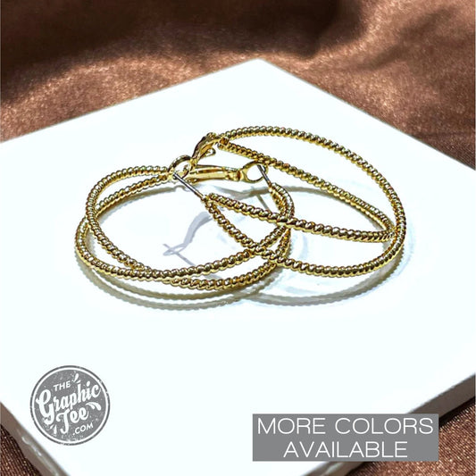 Chrissy Criss Cross Textured Hoop Earrings - The Graphic Tee