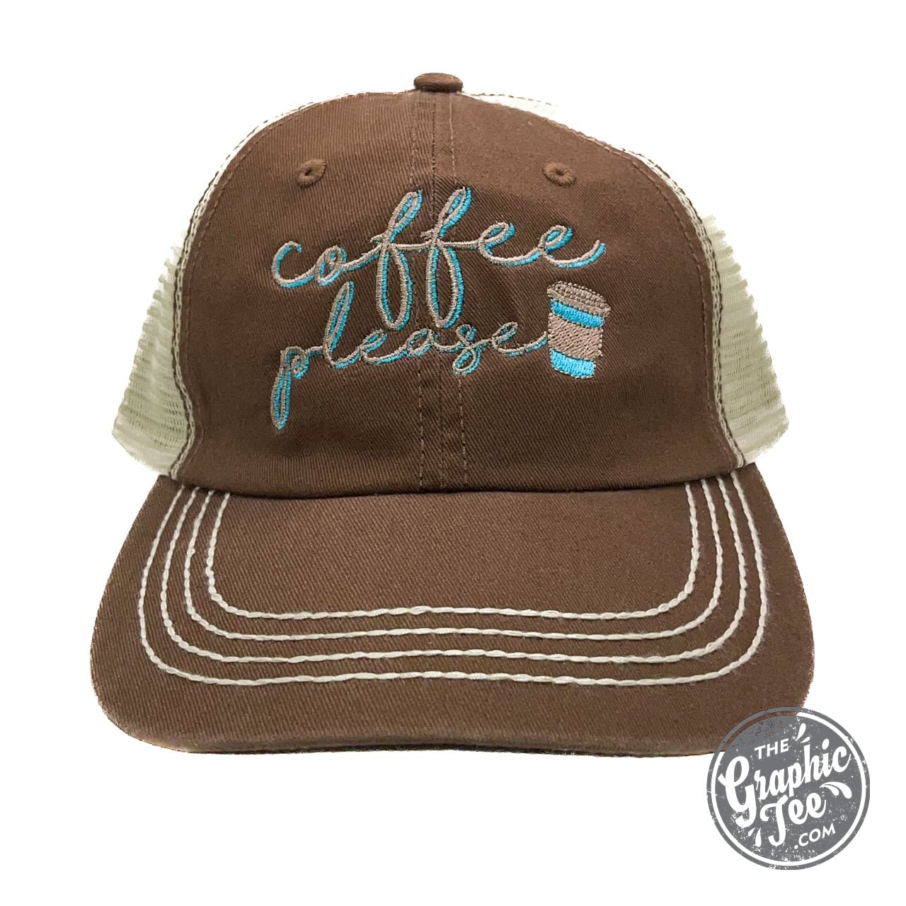Coffee Please - Mesh Back Cap - The Graphic Tee
