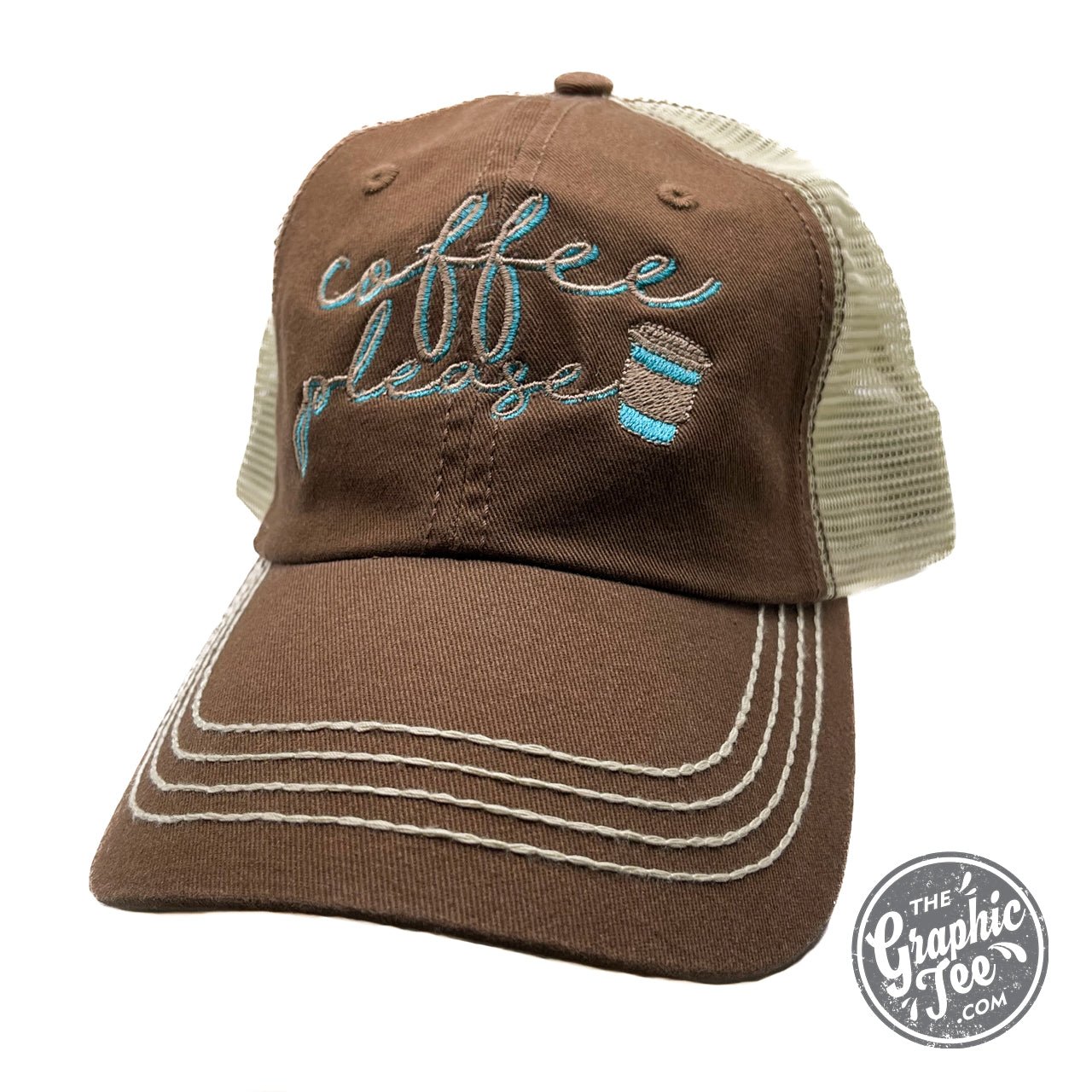 Coffee Please - Mesh Back Cap - The Graphic Tee