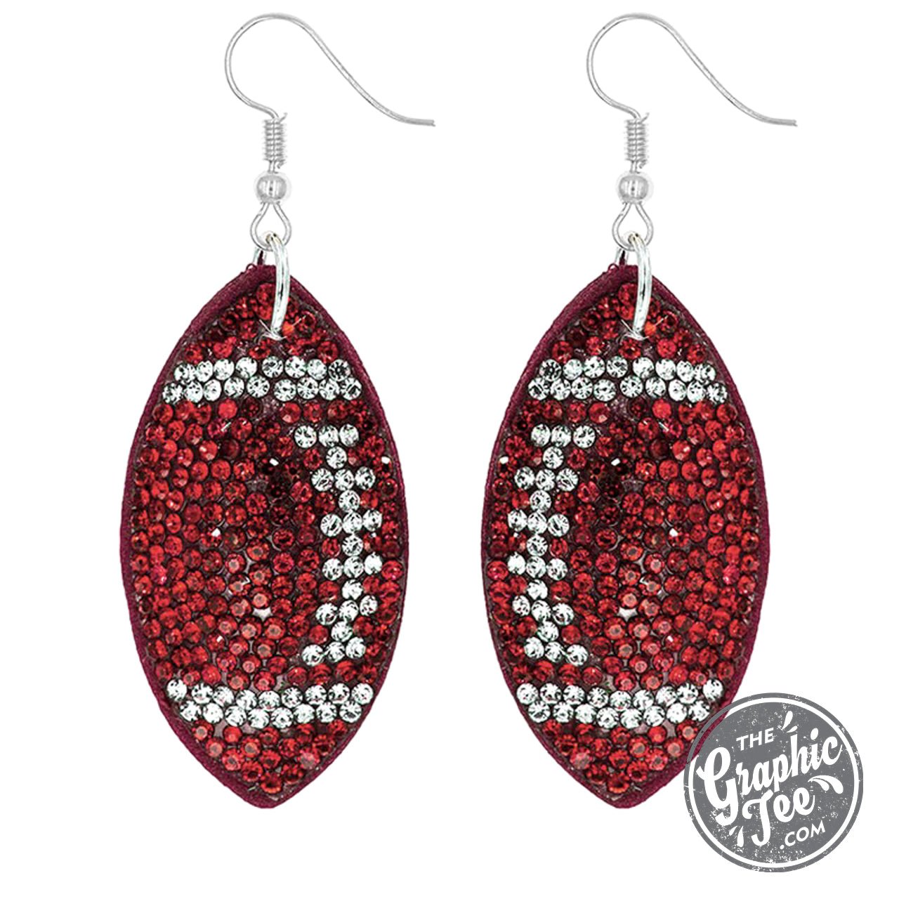 Crystal Football Earrings - The Graphic Tee