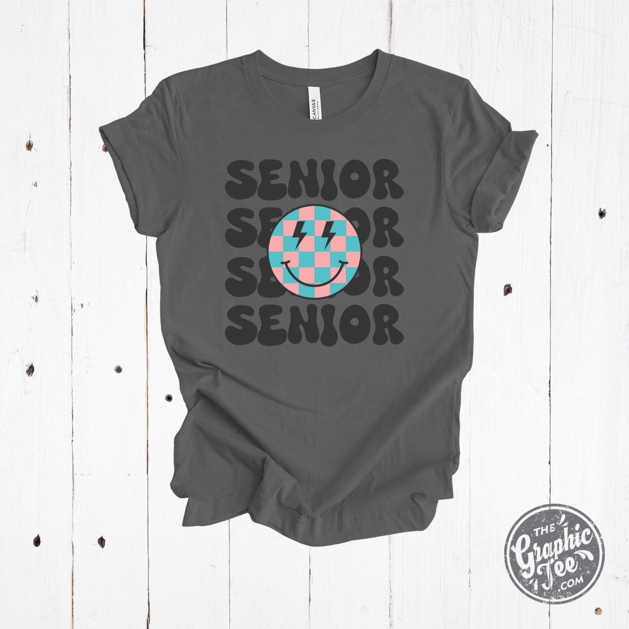 *Custom* Checkered Smiley Face Short Sleeve Tee - The Graphic Tee