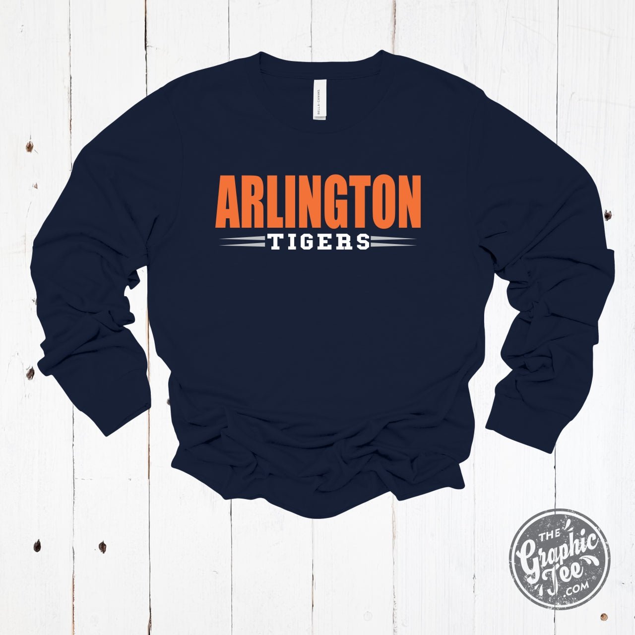 *Custom* Double Pointed Stripe Long Sleeve Tee - The Graphic Tee