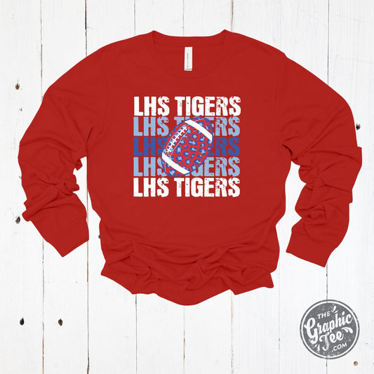 *Custom* Leopard Football Long Sleeve Tee - The Graphic Tee